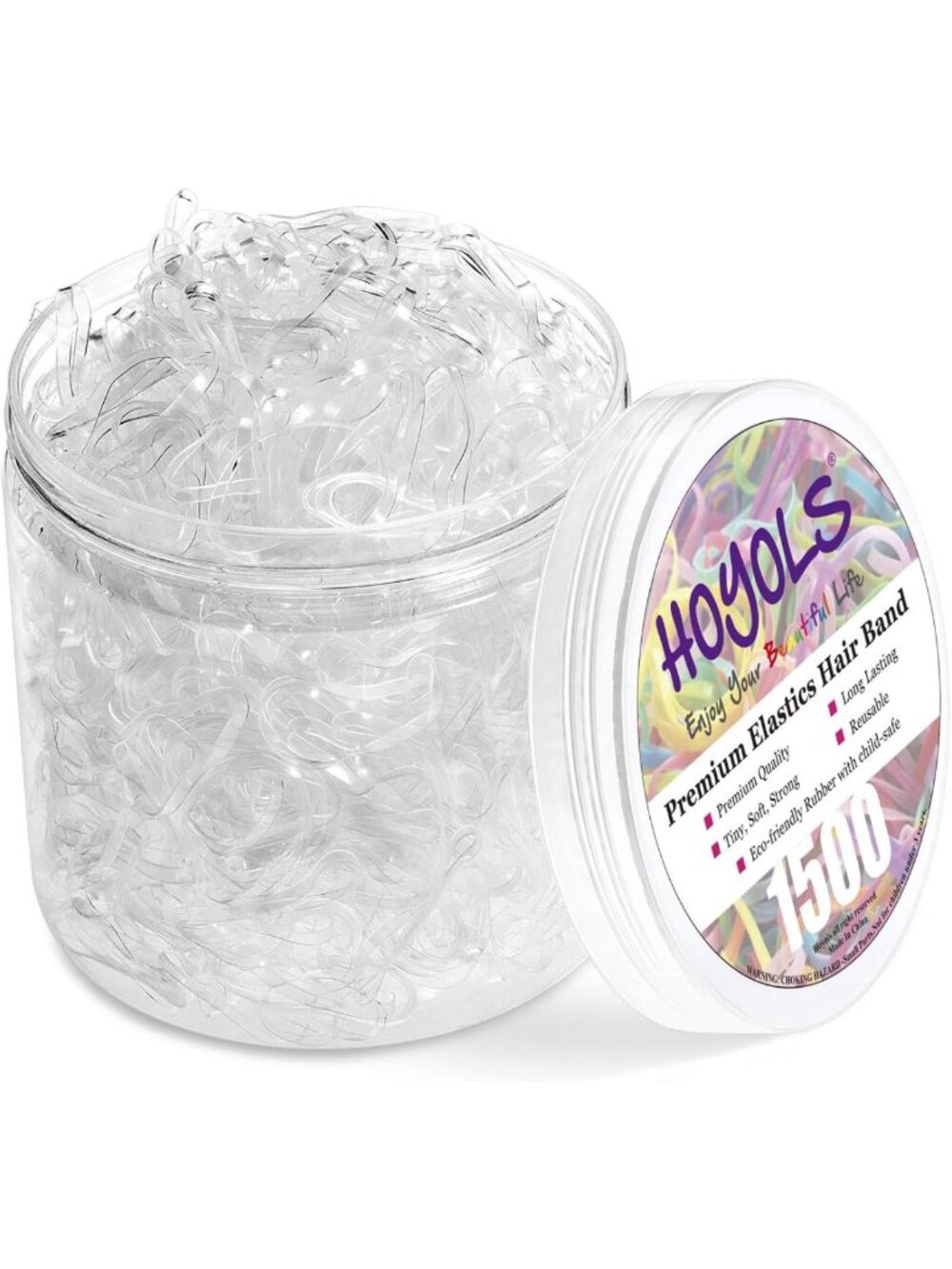 Clear Hair Ties - 1500 Pcs Small Elastic Bands for Hair Styling & Accessories